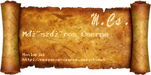 Mészáros Cserne névjegykártya